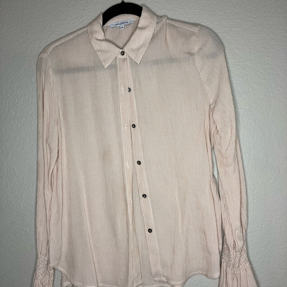 Pink and white striped shirt
